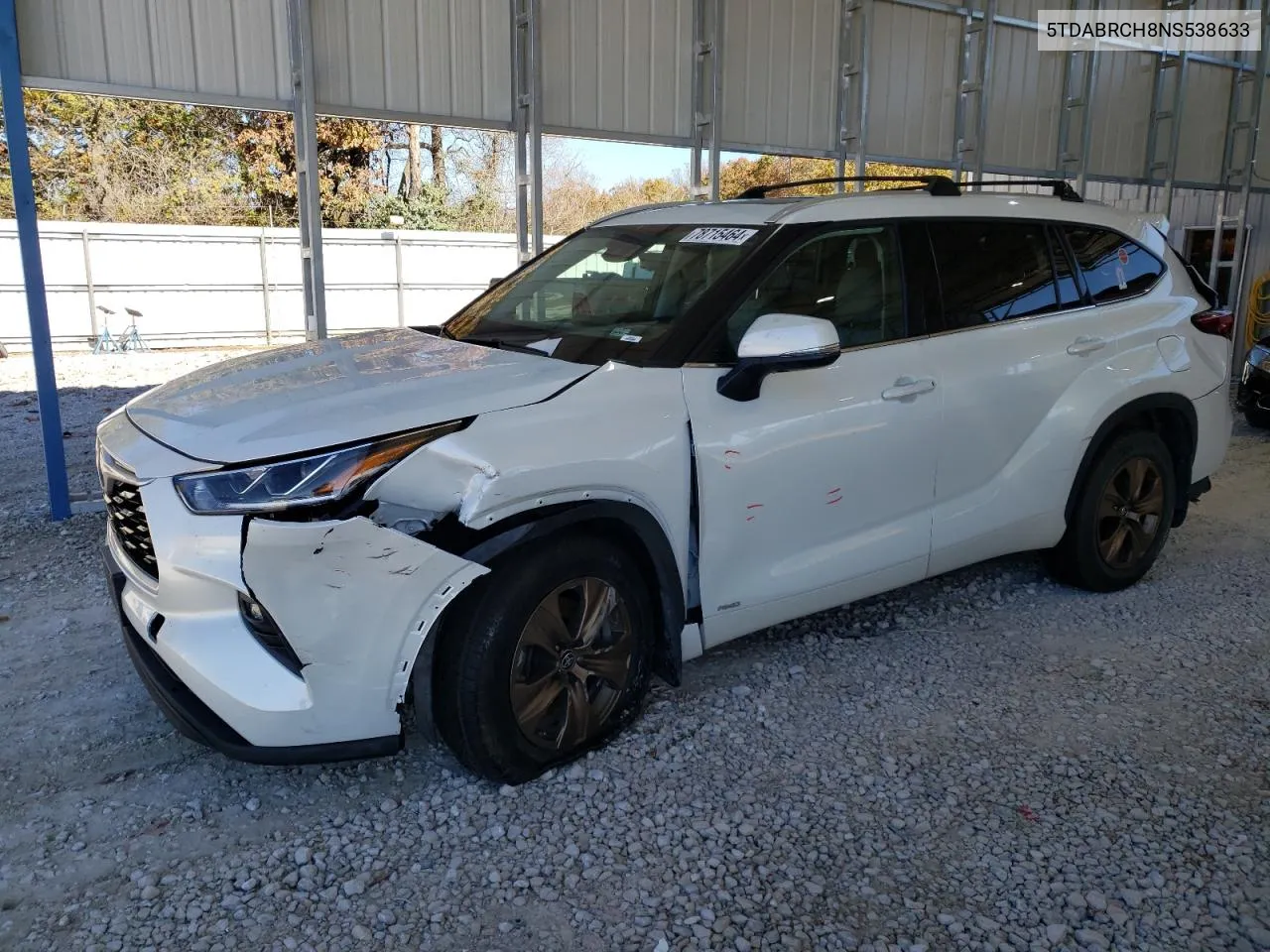 2022 Toyota Highlander Hybrid Xle VIN: 5TDABRCH8NS538633 Lot: 78715464