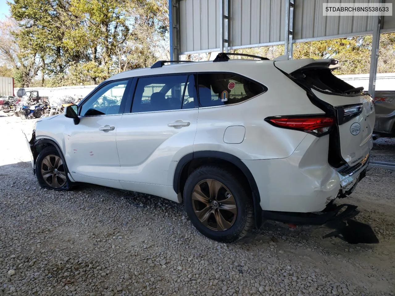 2022 Toyota Highlander Hybrid Xle VIN: 5TDABRCH8NS538633 Lot: 78715464