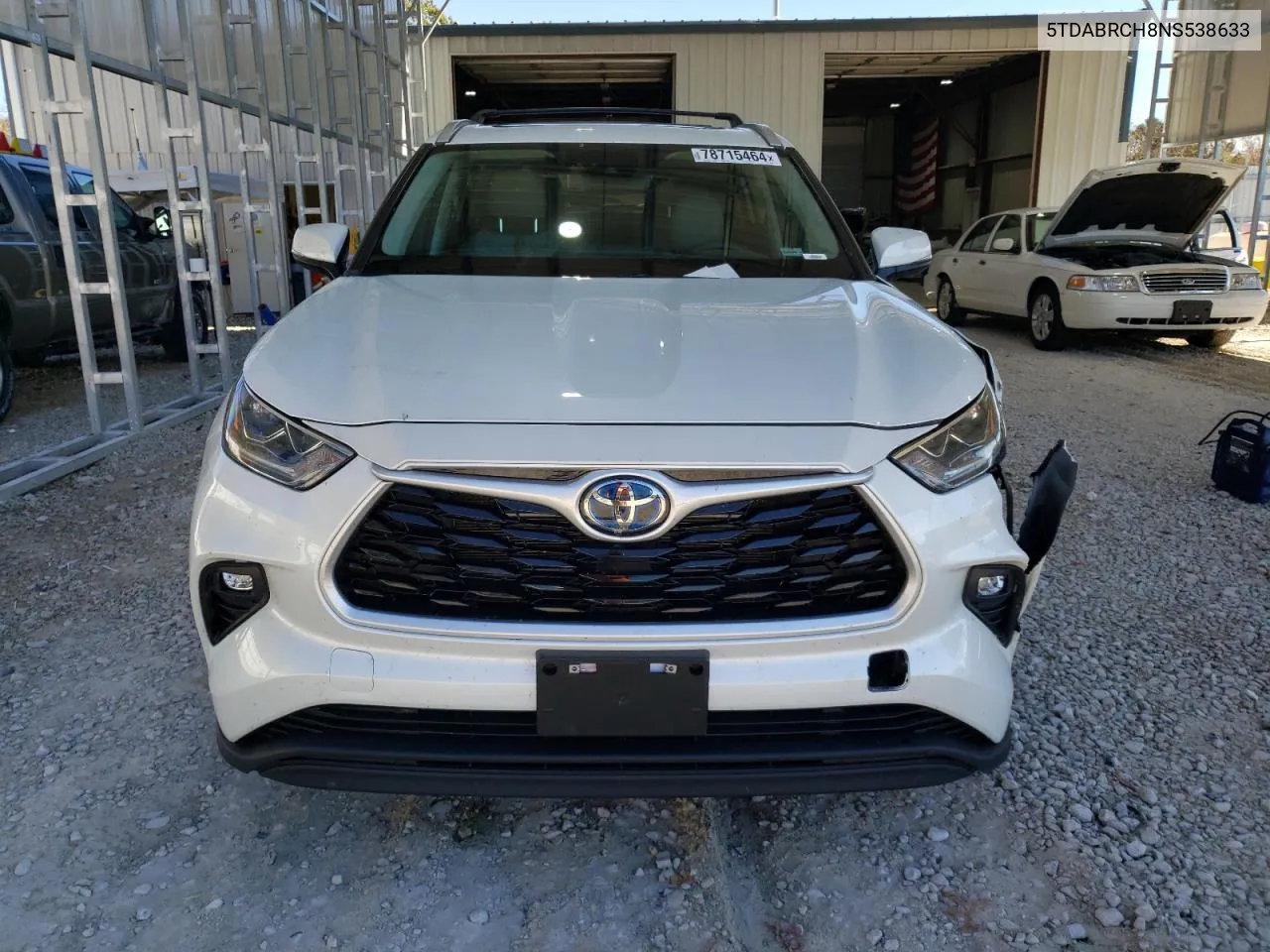 2022 Toyota Highlander Hybrid Xle VIN: 5TDABRCH8NS538633 Lot: 78715464