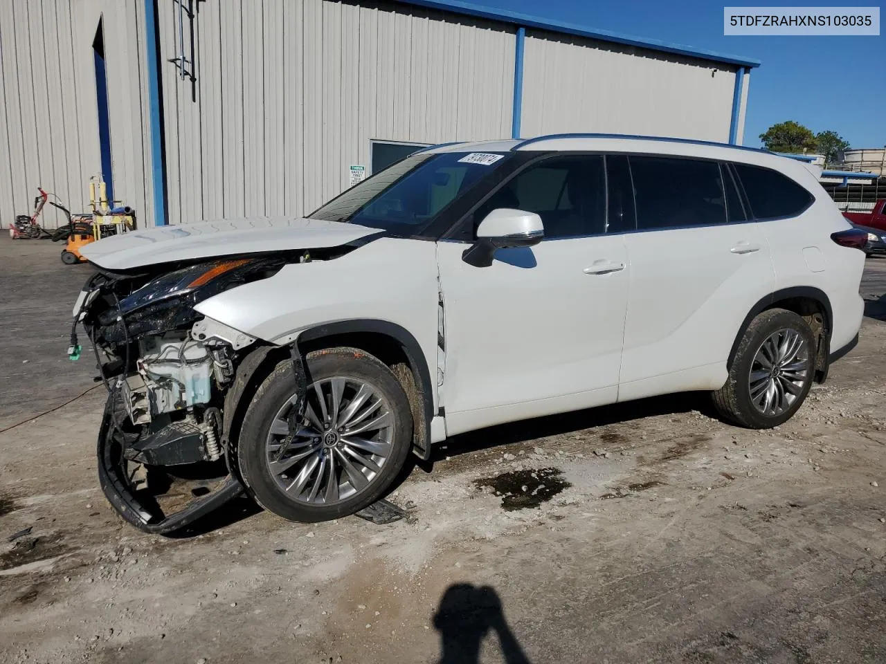 2022 Toyota Highlander Platinum VIN: 5TDFZRAHXNS103035 Lot: 79730074