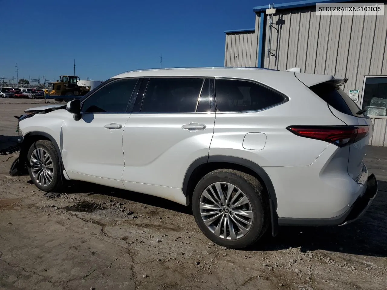 2022 Toyota Highlander Platinum VIN: 5TDFZRAHXNS103035 Lot: 79730074