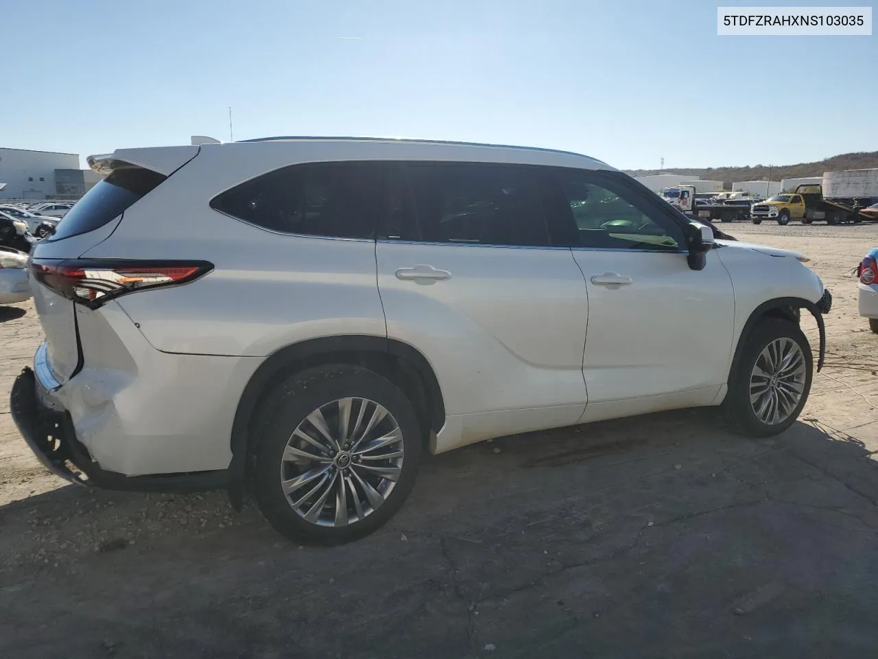 2022 Toyota Highlander Platinum VIN: 5TDFZRAHXNS103035 Lot: 79730074