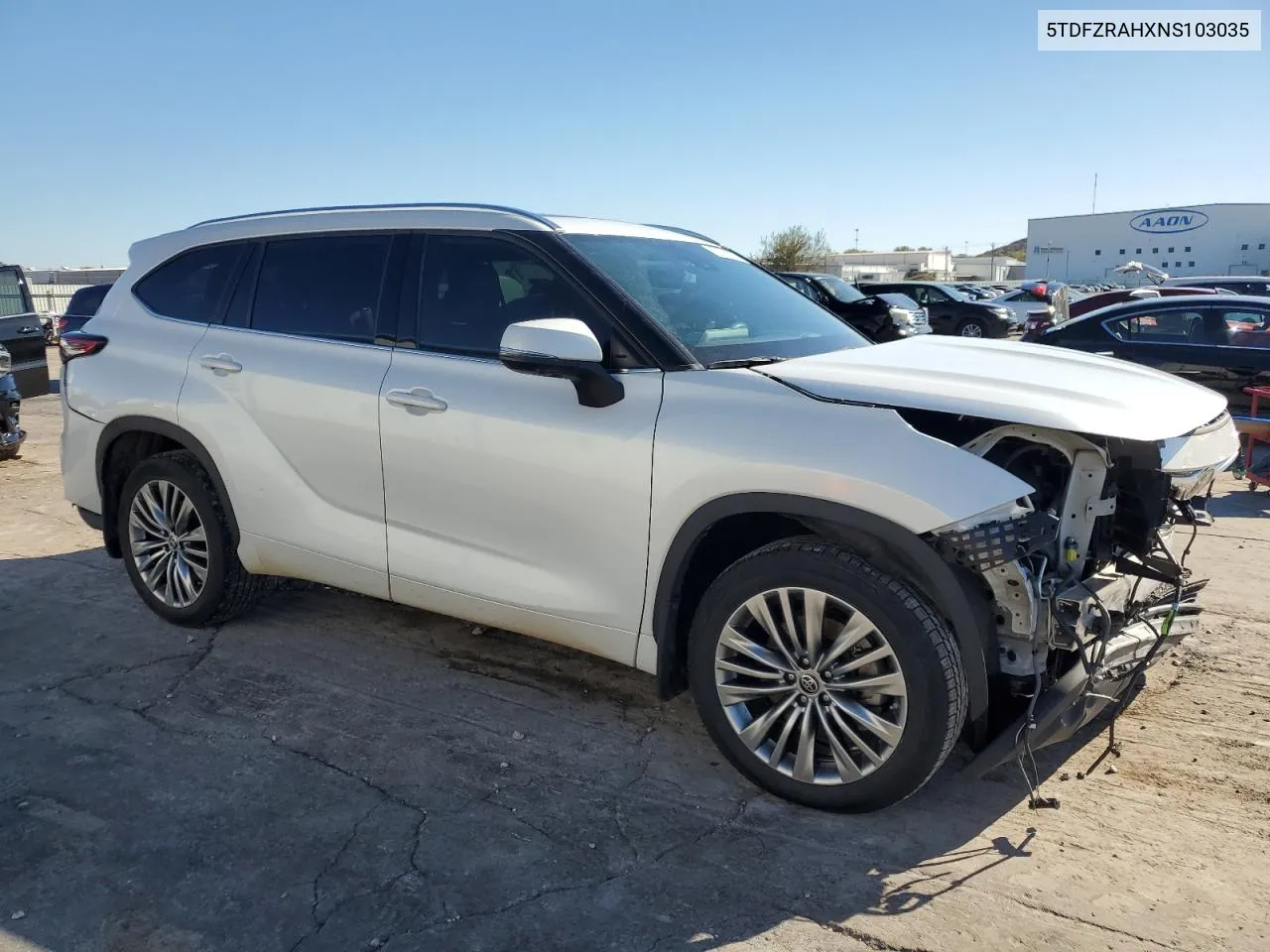 2022 Toyota Highlander Platinum VIN: 5TDFZRAHXNS103035 Lot: 79730074