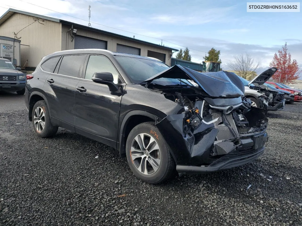 2022 Toyota Highlander Xle VIN: 5TDGZRBH0NS163652 Lot: 80238384