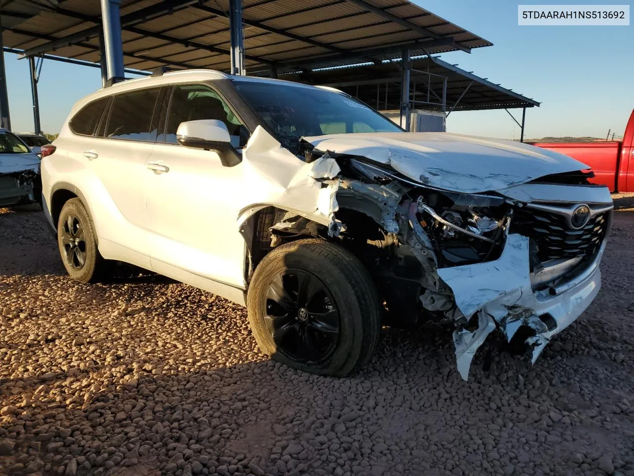 2022 Toyota Highlander Hybrid Xle VIN: 5TDAARAH1NS513692 Lot: 81152434