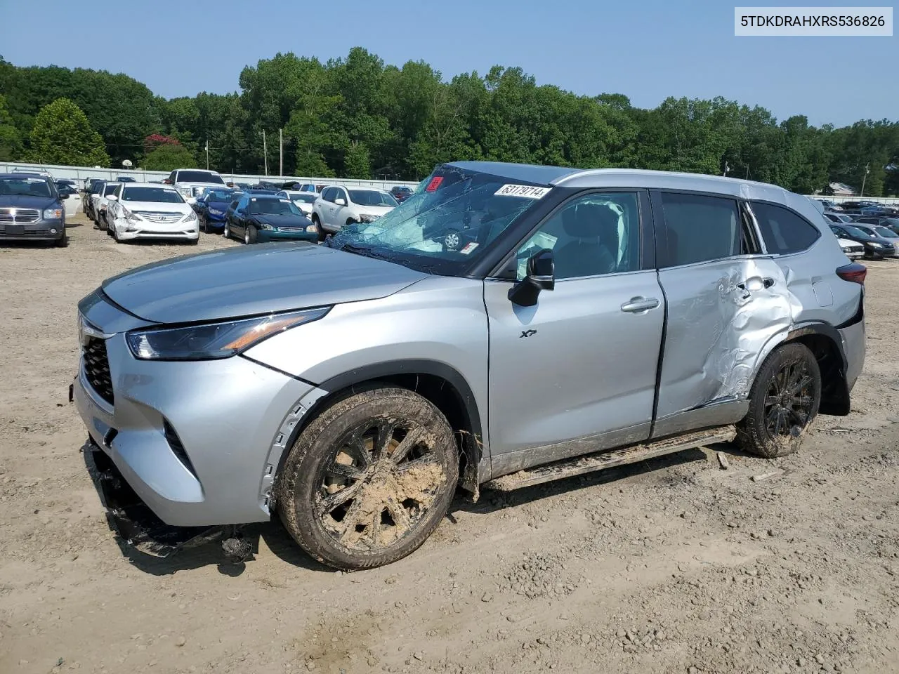 2024 Toyota Highlander Le VIN: 5TDKDRAHXRS536826 Lot: 63179714