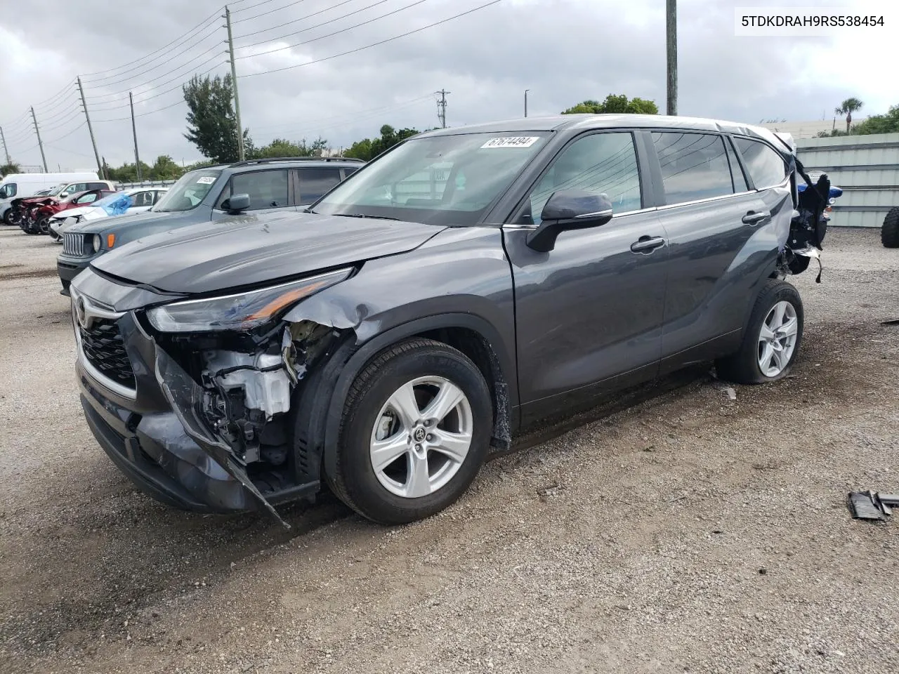 2024 Toyota Highlander Le VIN: 5TDKDRAH9RS538454 Lot: 67674494