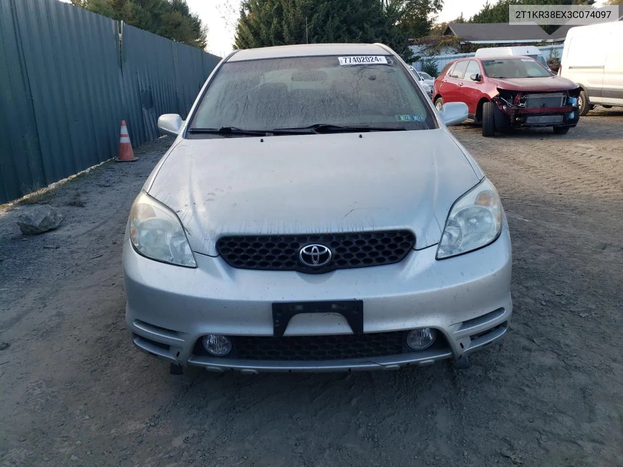 2003 Toyota Corolla Matrix Xr VIN: 2T1KR38EX3C074097 Lot: 77402024