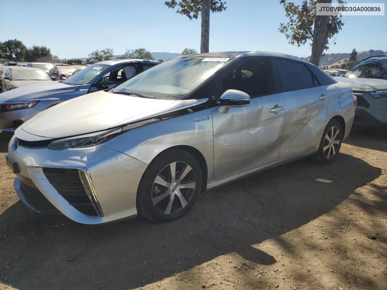 2016 Toyota Mirai VIN: JTDBVRBD3GA000836 Lot: 73511704