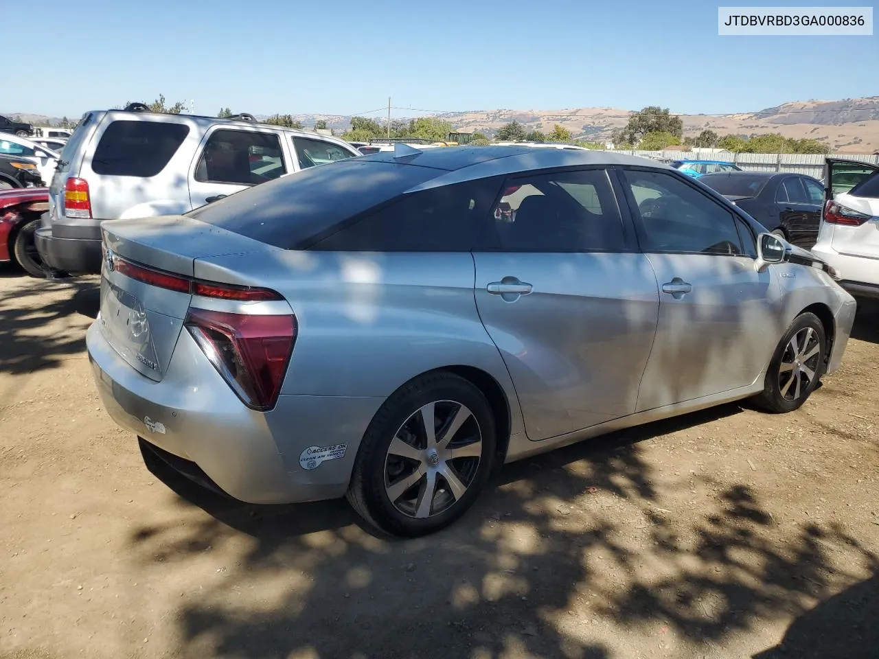 JTDBVRBD3GA000836 2016 Toyota Mirai