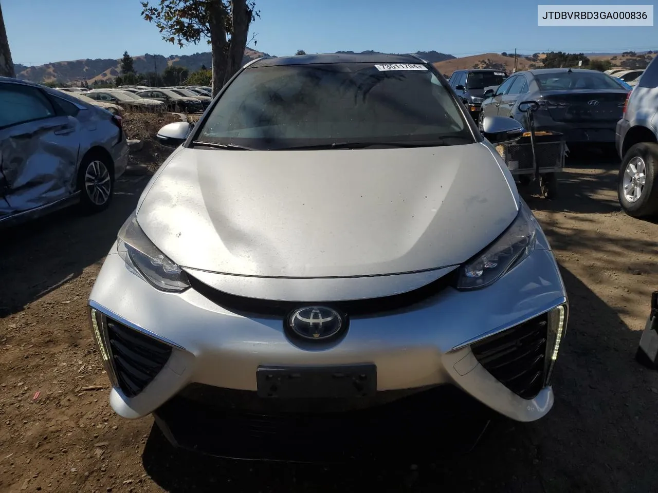 JTDBVRBD3GA000836 2016 Toyota Mirai