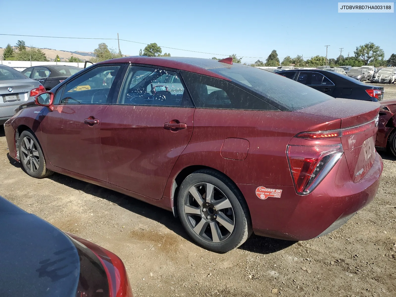 2017 Toyota Mirai VIN: JTDBVRBD7HA003188 Lot: 62343694