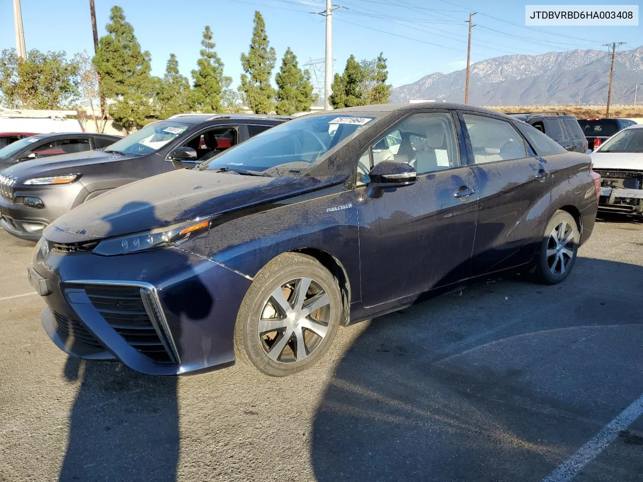 2017 Toyota Mirai VIN: JTDBVRBD6HA003408 Lot: 75771964