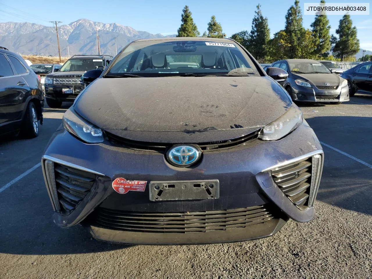 2017 Toyota Mirai VIN: JTDBVRBD6HA003408 Lot: 75771964