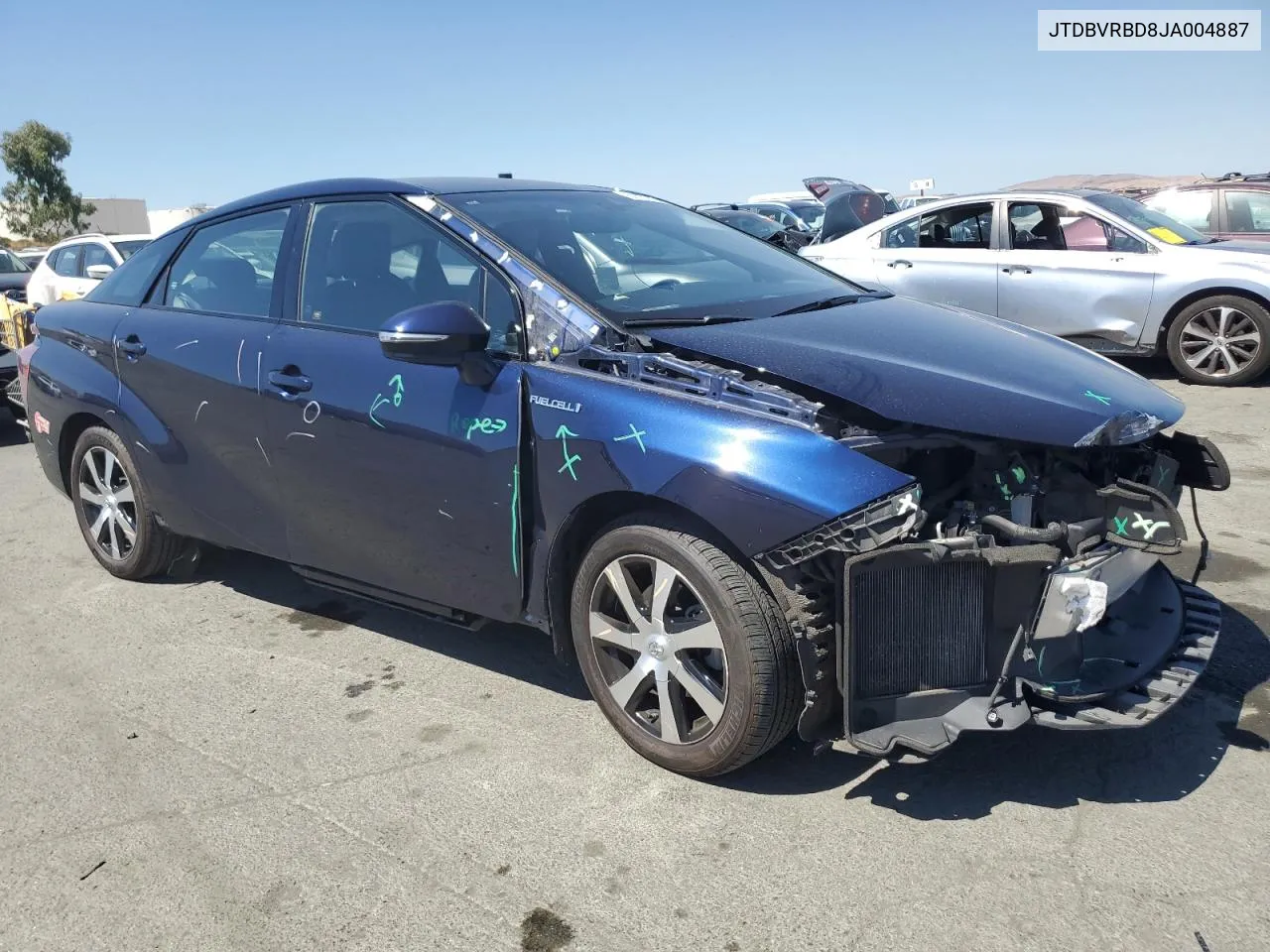 2018 Toyota Mirai VIN: JTDBVRBD8JA004887 Lot: 69701454