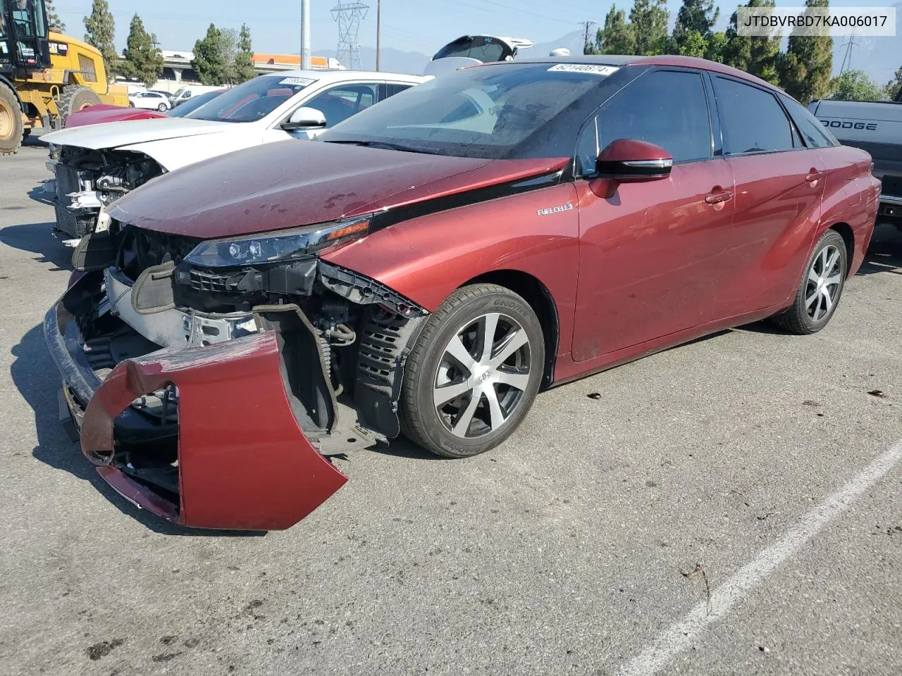 2019 Toyota Mirai VIN: JTDBVRBD7KA006017 Lot: 62140874