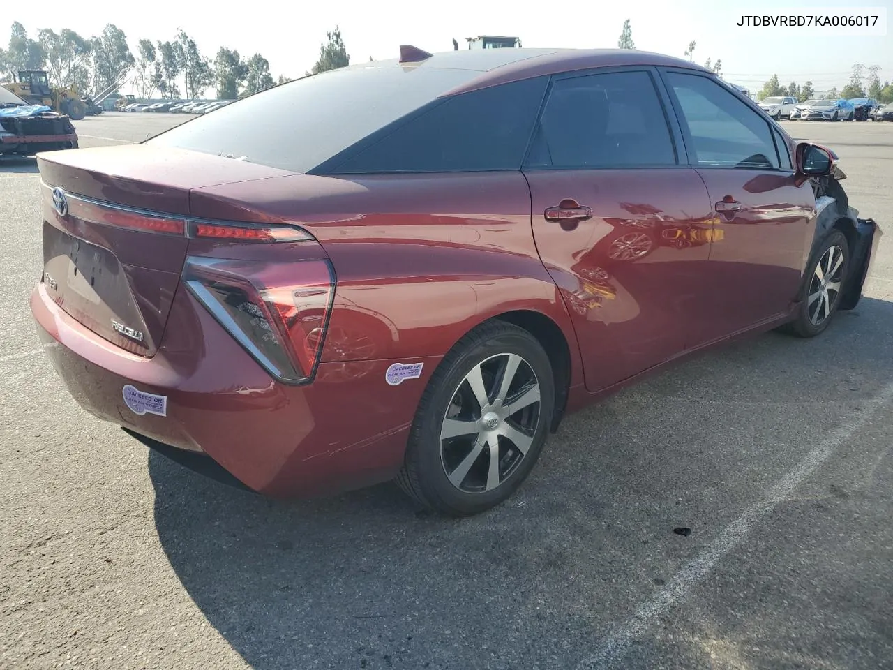 2019 Toyota Mirai VIN: JTDBVRBD7KA006017 Lot: 62140874