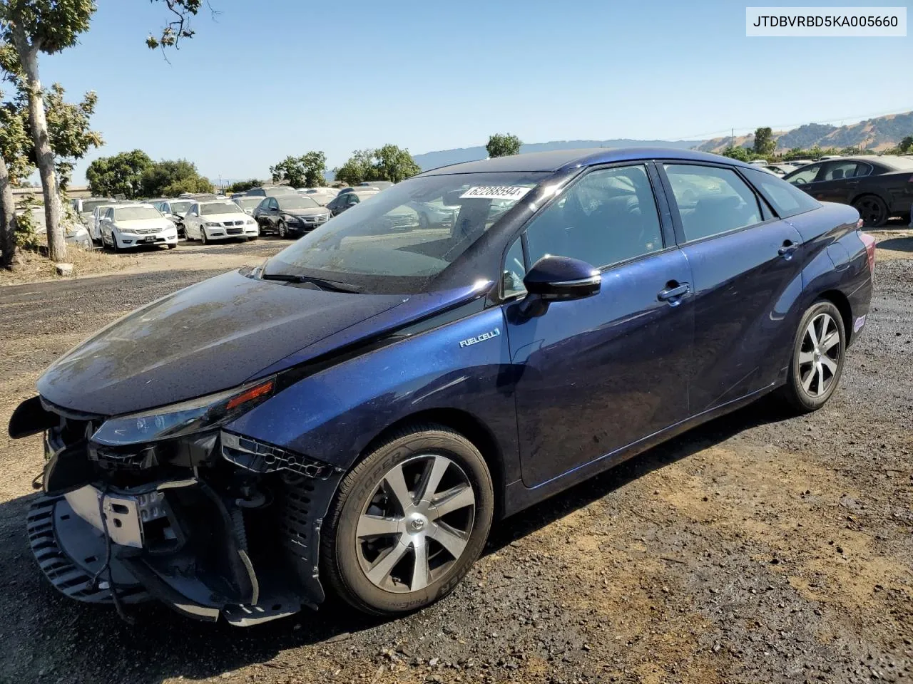 2019 Toyota Mirai VIN: JTDBVRBD5KA005660 Lot: 62288594