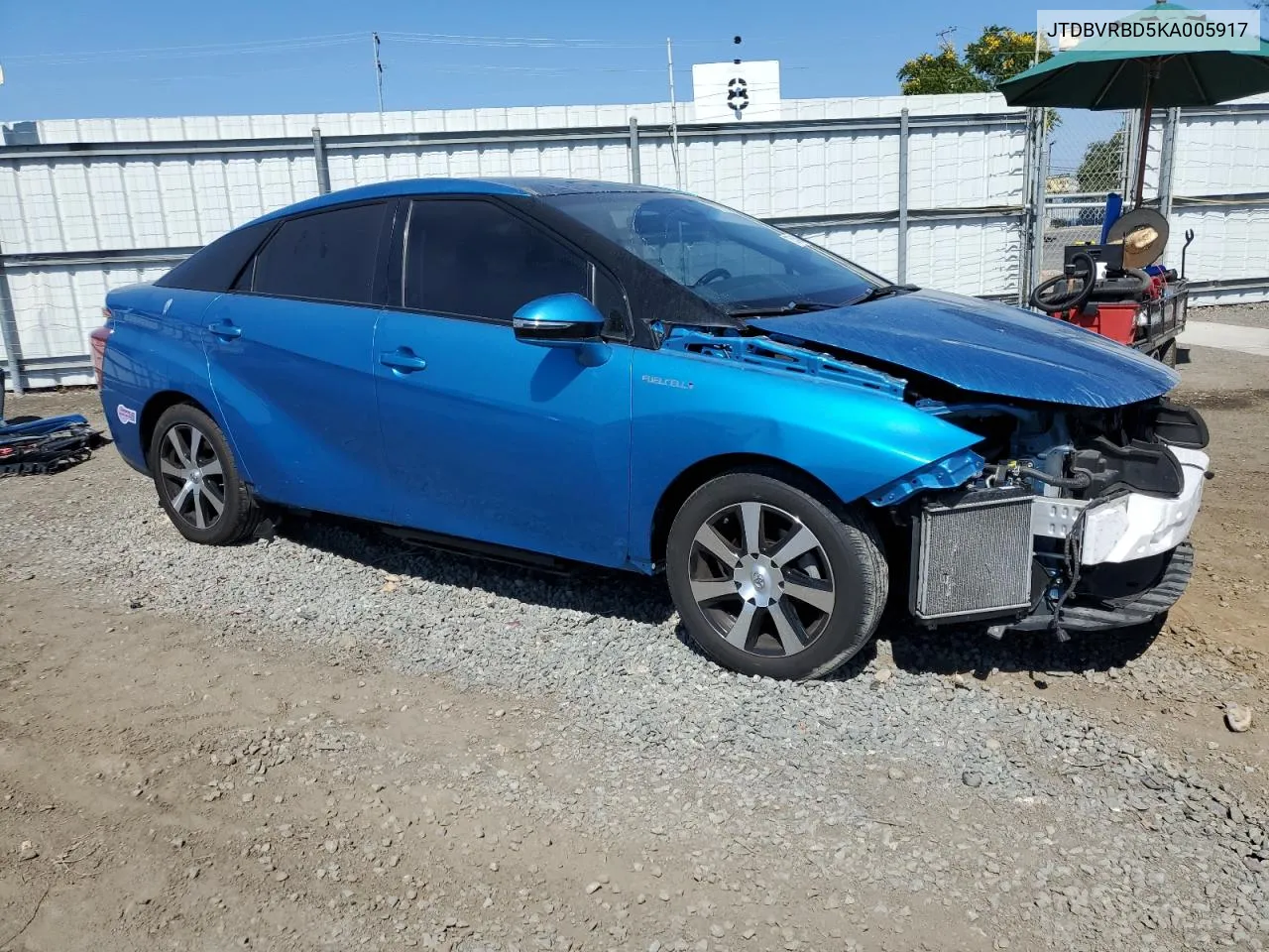 JTDBVRBD5KA005917 2019 Toyota Mirai