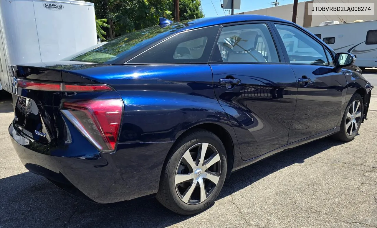 2020 Toyota Mirai VIN: JTDBVRBD2LA008274 Lot: 80952294