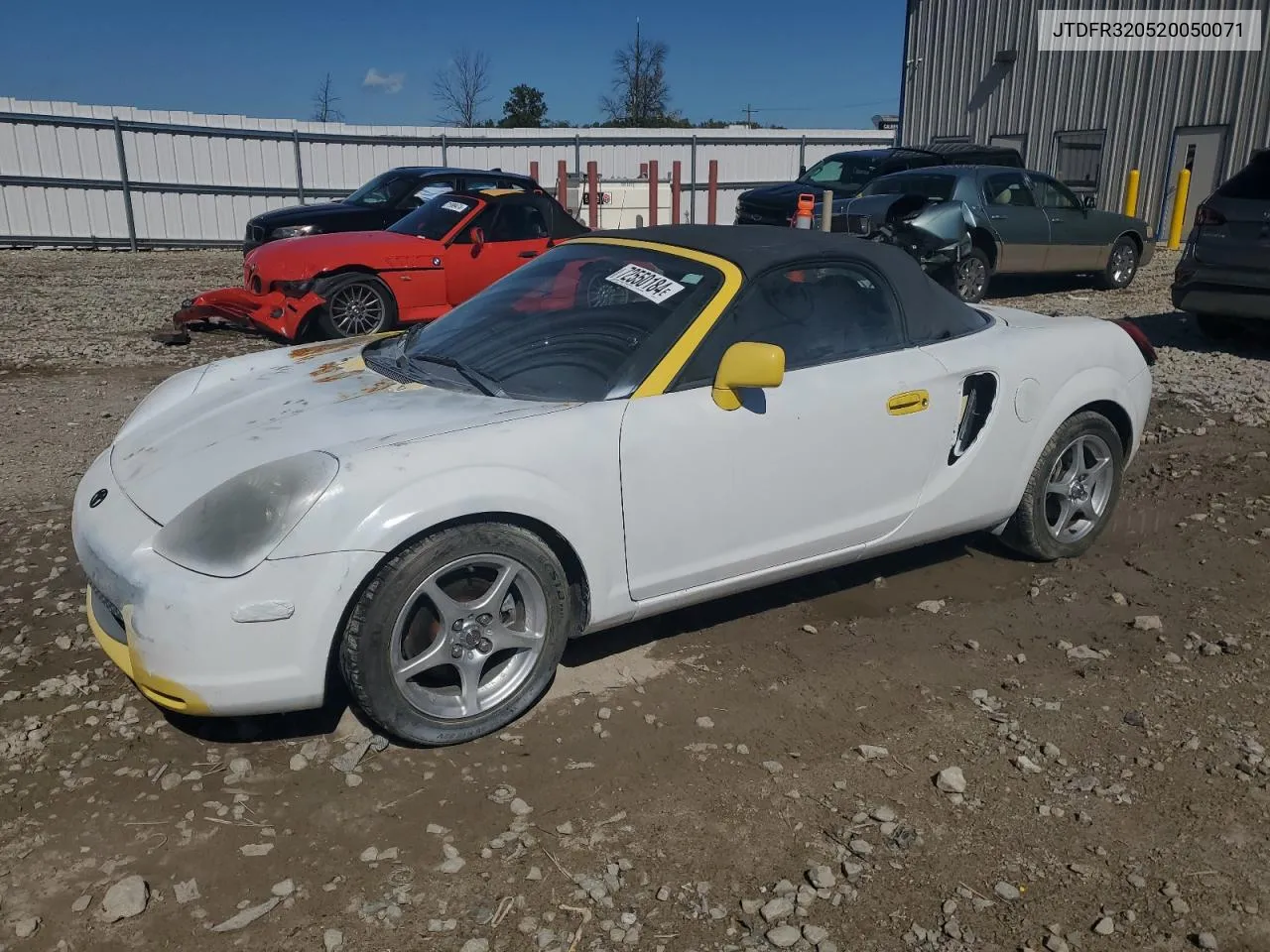 2002 Toyota Mr2 Spyder VIN: JTDFR320520050071 Lot: 72550184