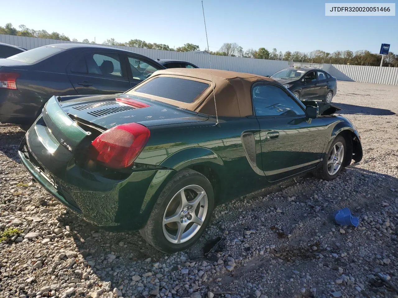 2002 Toyota Mr2 Spyder VIN: JTDFR320020051466 Lot: 73120544