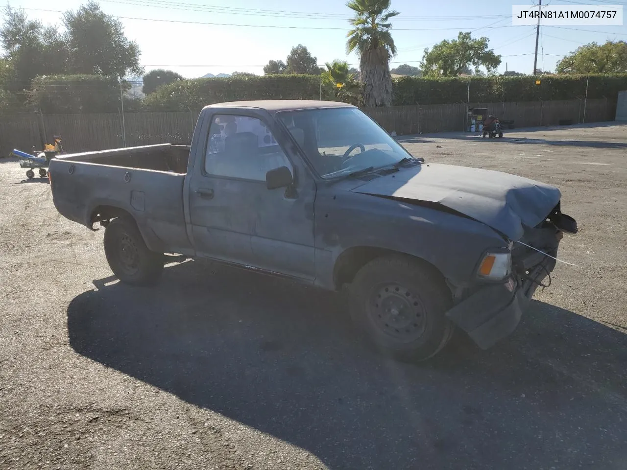 1991 Toyota Pickup 1/2 Ton Short Wheelbase VIN: JT4RN81A1M0074757 Lot: 74458124