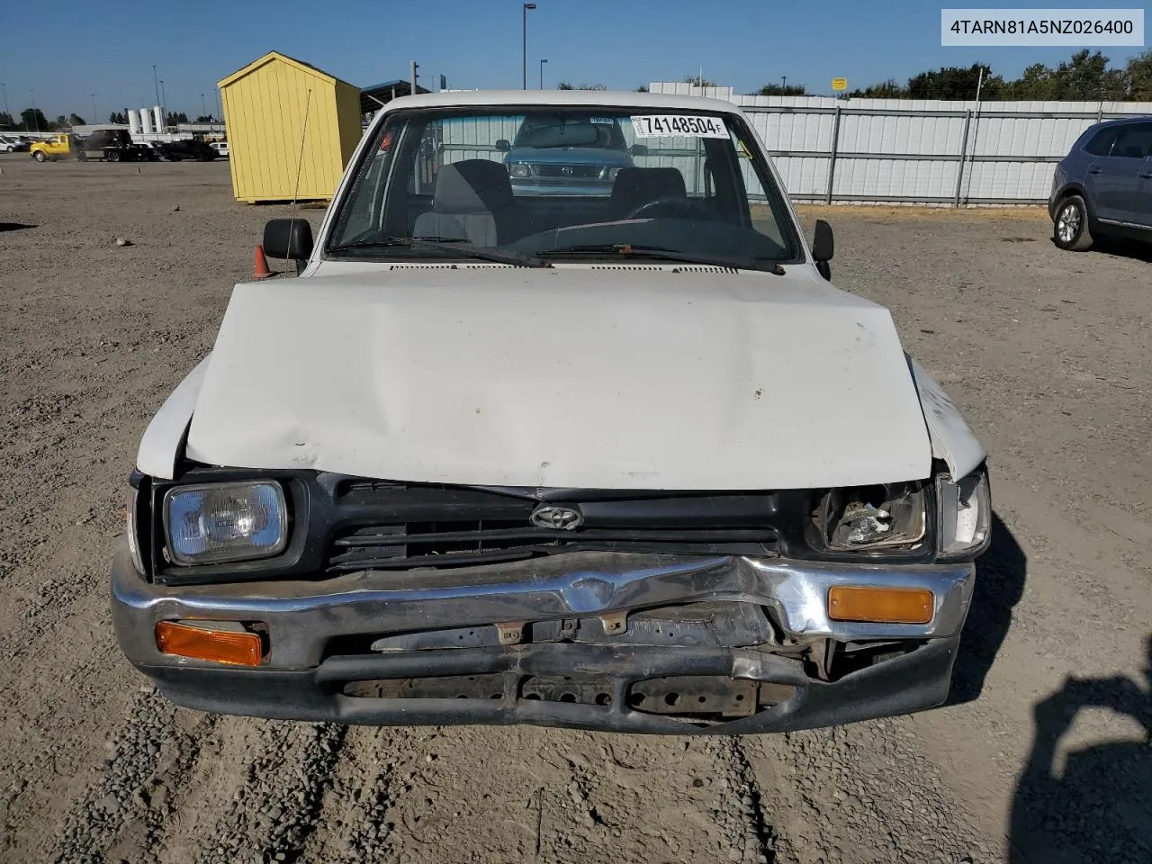 1992 Toyota Pickup 1/2 Ton Short Wheelbase Stb VIN: 4TARN81A5NZ026400 Lot: 74148504