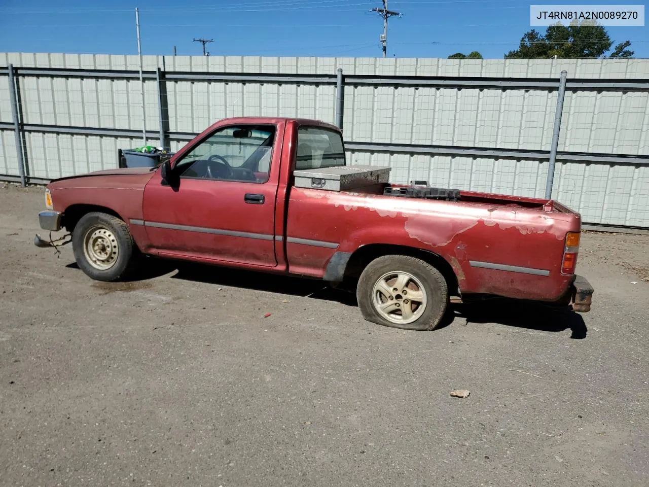 1992 Toyota Pickup 1/2 Ton Short Wheelbase VIN: JT4RN81A2N0089270 Lot: 76883464