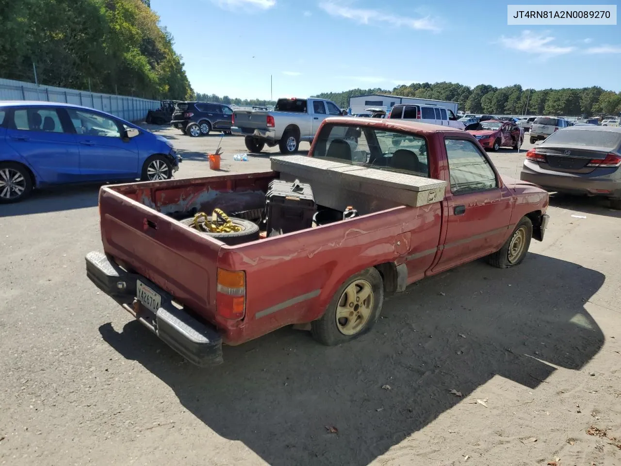 1992 Toyota Pickup 1/2 Ton Short Wheelbase VIN: JT4RN81A2N0089270 Lot: 76883464