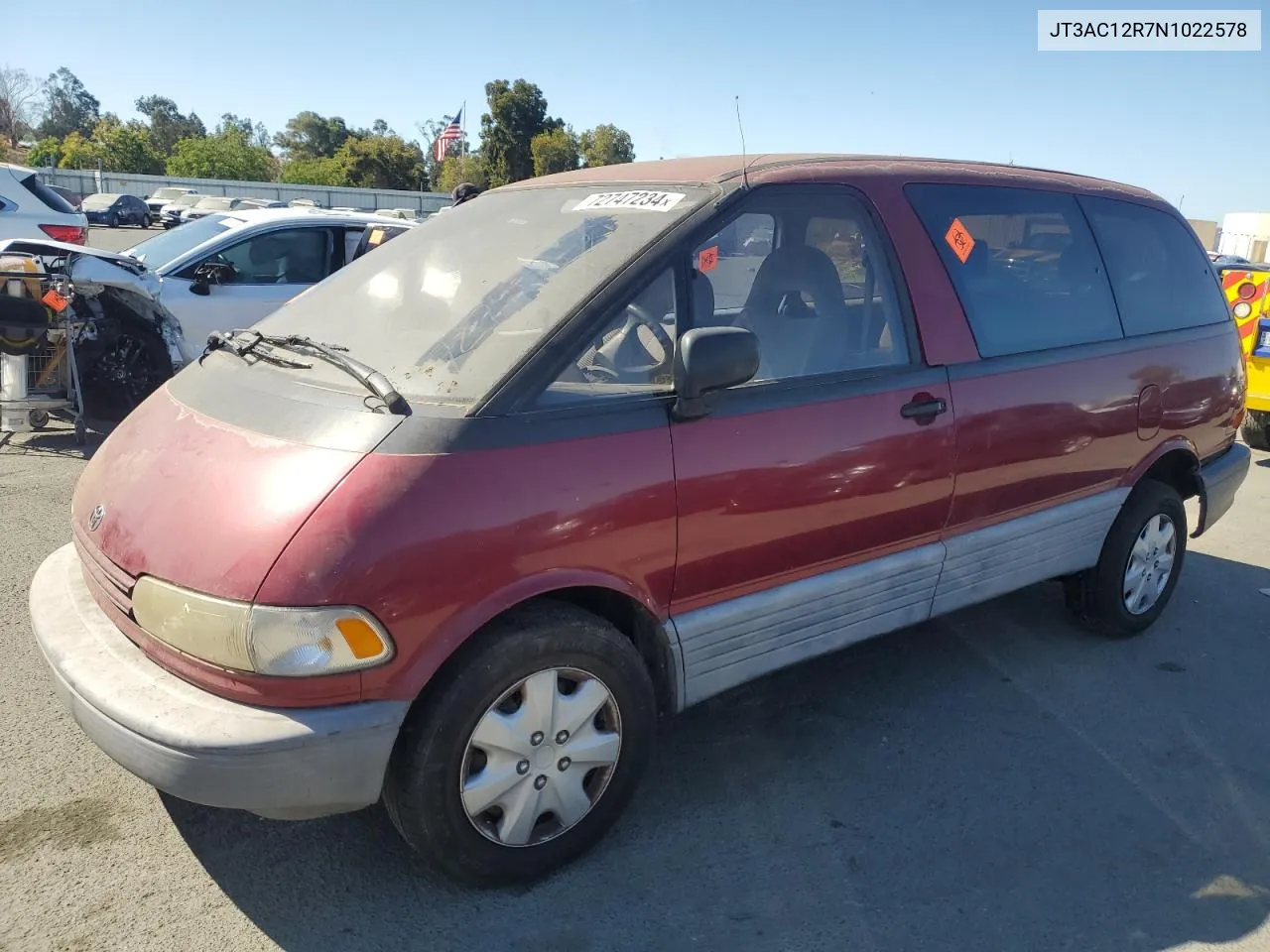 1992 Toyota Previa Le VIN: JT3AC12R7N1022578 Lot: 72747234