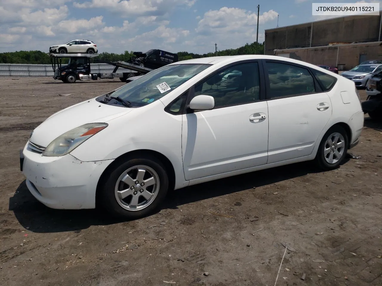 2004 Toyota Prius VIN: JTDKB20U940115221 Lot: 59787304