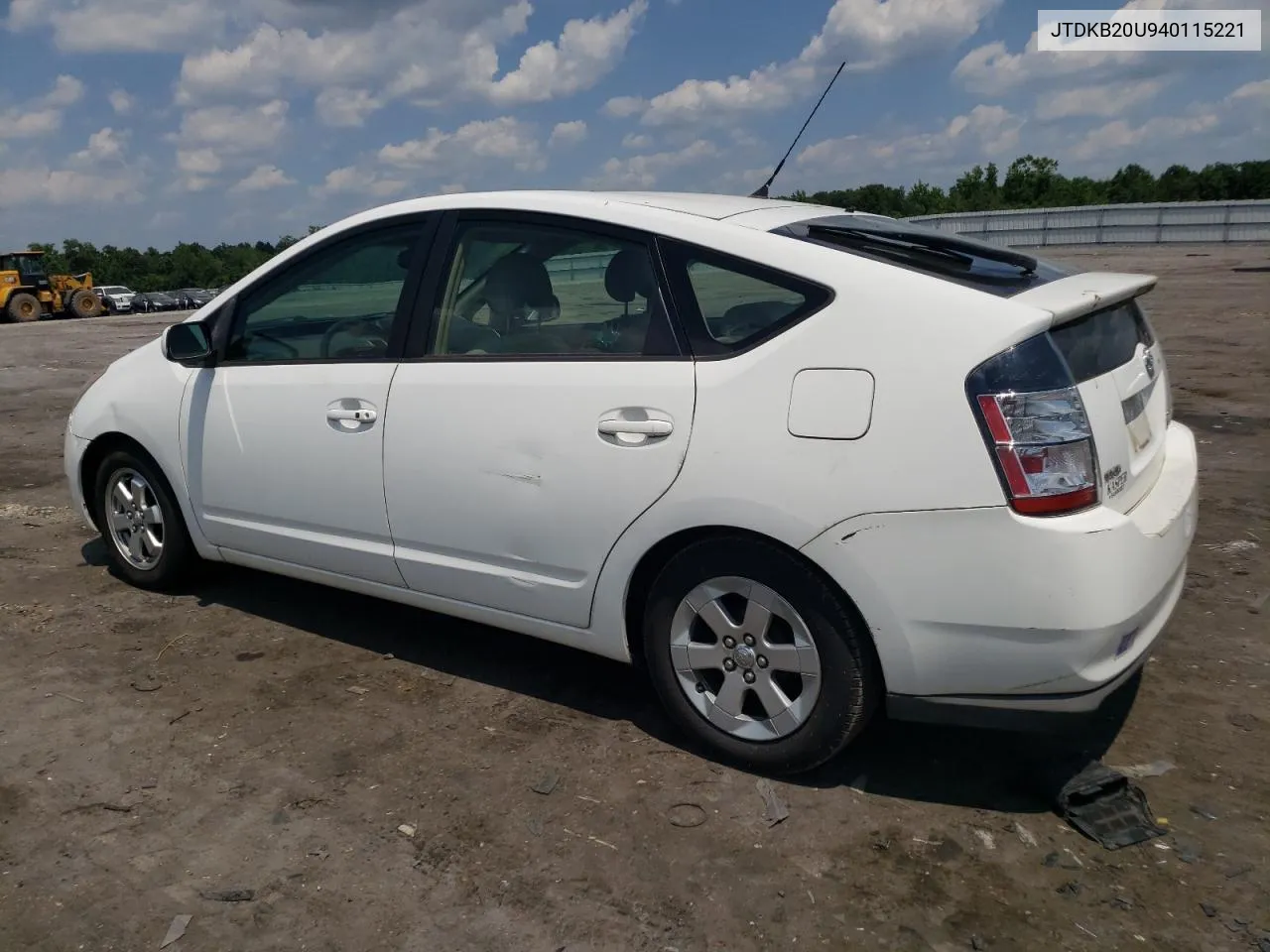 2004 Toyota Prius VIN: JTDKB20U940115221 Lot: 59787304