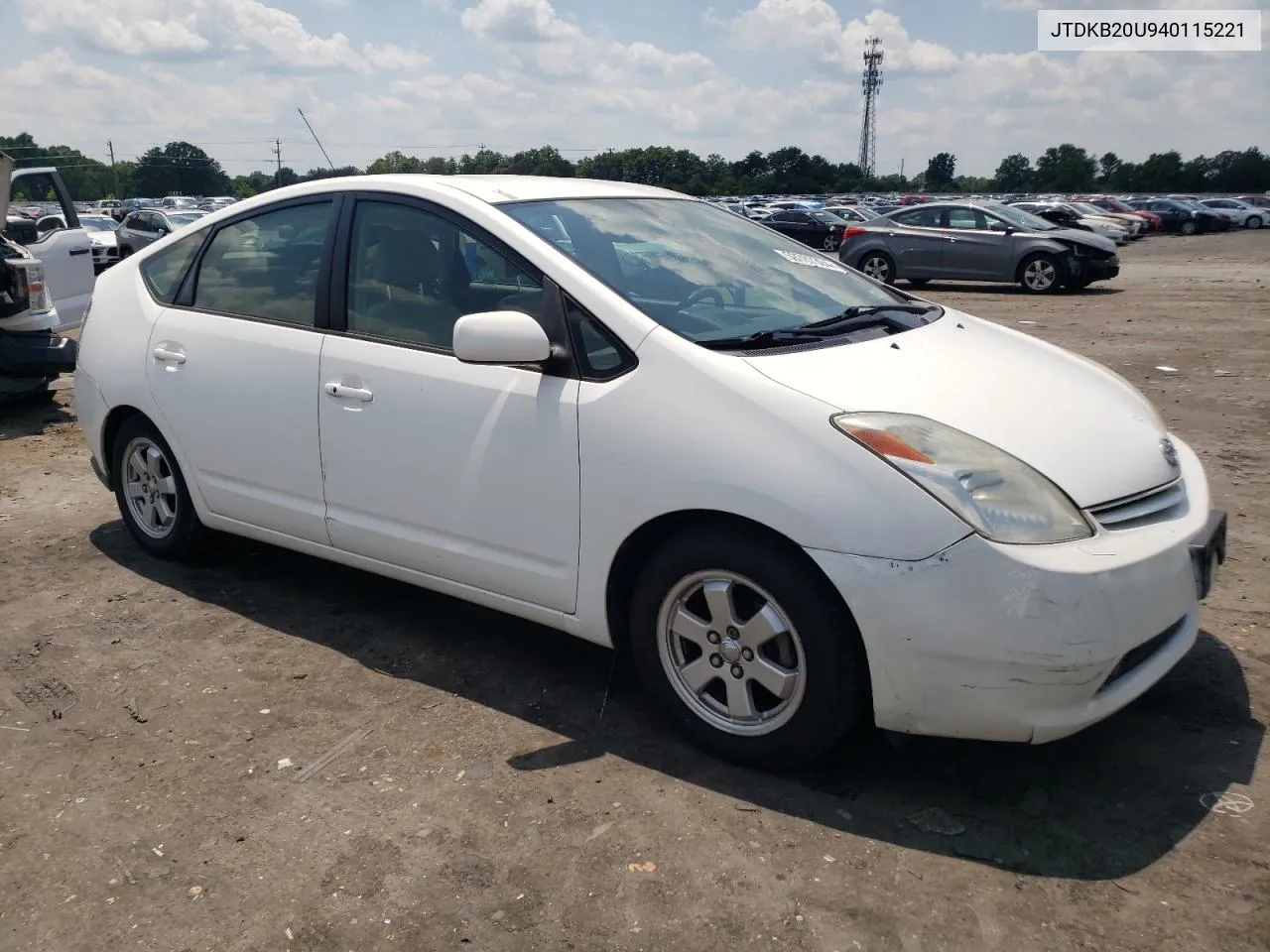 2004 Toyota Prius VIN: JTDKB20U940115221 Lot: 59787304