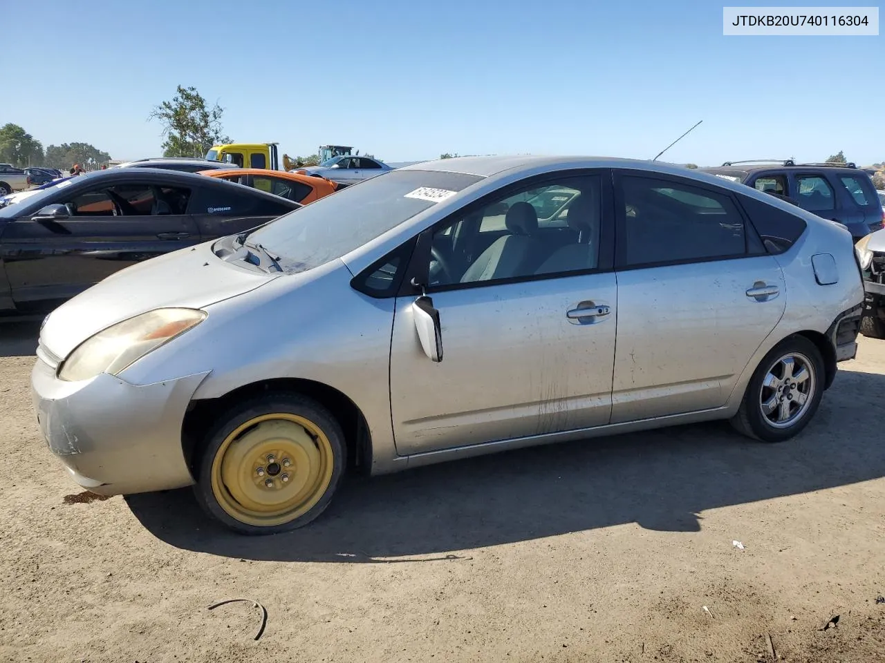 2004 Toyota Prius VIN: JTDKB20U740116304 Lot: 61345234