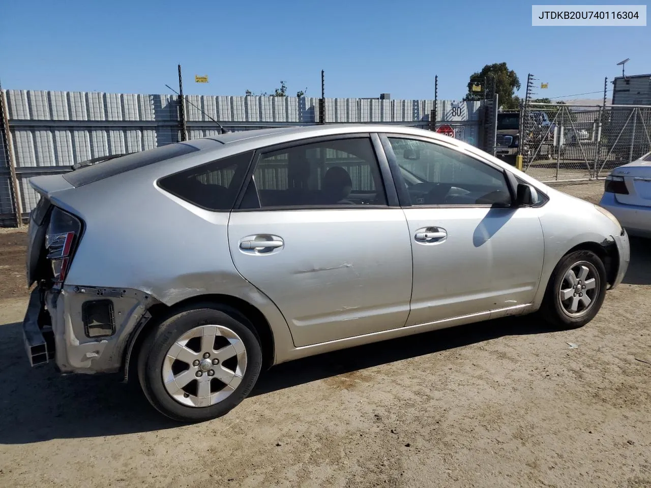 2004 Toyota Prius VIN: JTDKB20U740116304 Lot: 61345234