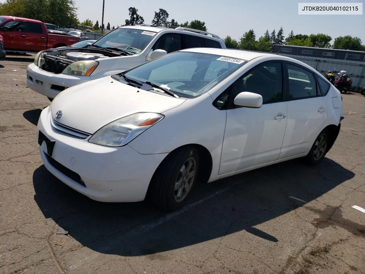 2004 Toyota Prius VIN: JTDKB20U040102115 Lot: 65687334