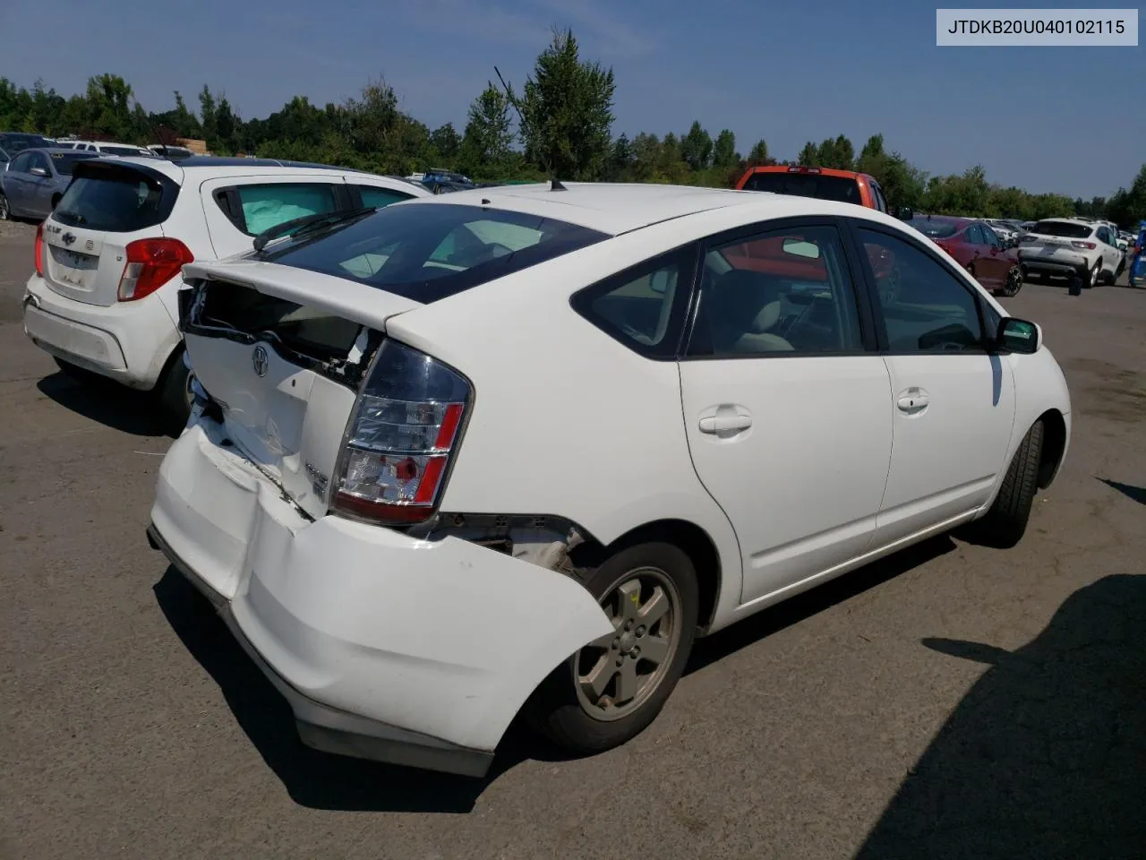 2004 Toyota Prius VIN: JTDKB20U040102115 Lot: 65687334