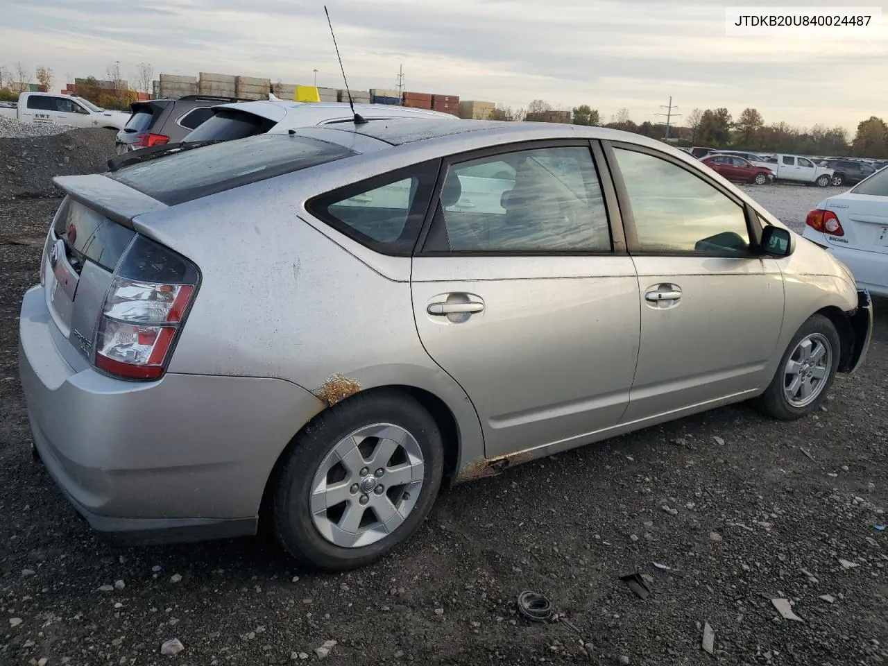 2004 Toyota Prius VIN: JTDKB20U840024487 Lot: 69281974