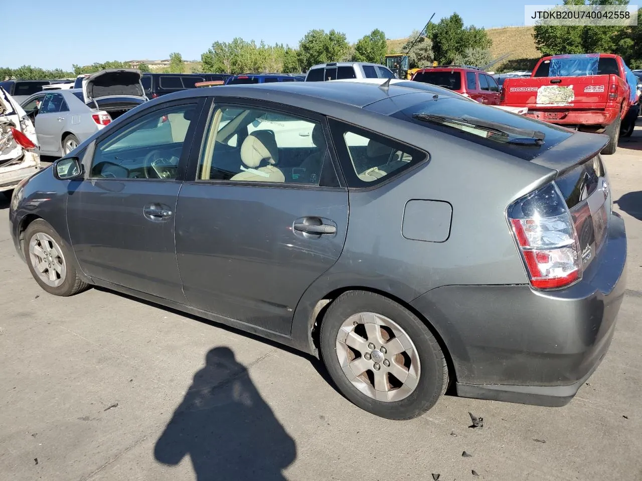 2004 Toyota Prius VIN: JTDKB20U740042558 Lot: 69396894