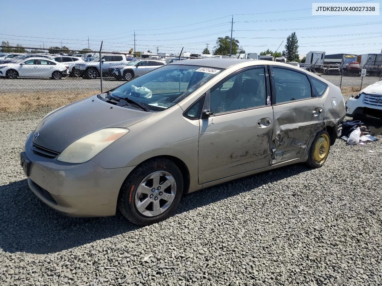 2004 Toyota Prius VIN: JTDKB22UX40027338 Lot: 69431454