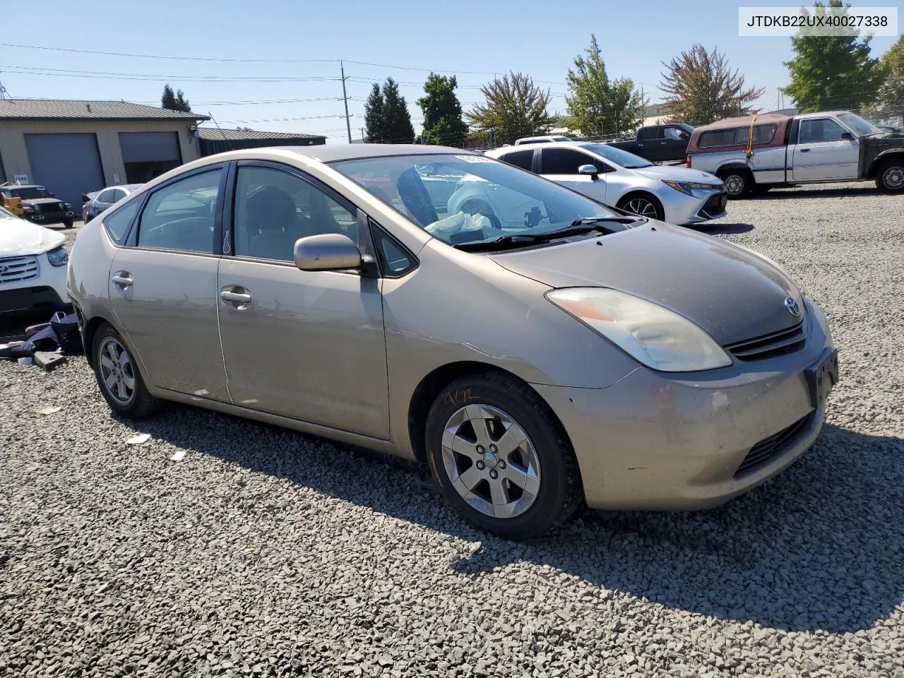 2004 Toyota Prius VIN: JTDKB22UX40027338 Lot: 69431454