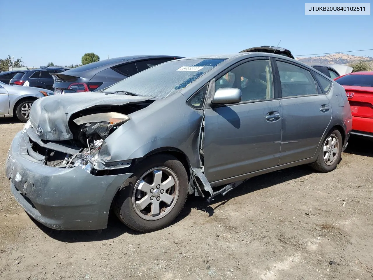 2004 Toyota Prius VIN: JTDKB20U840102511 Lot: 69433514