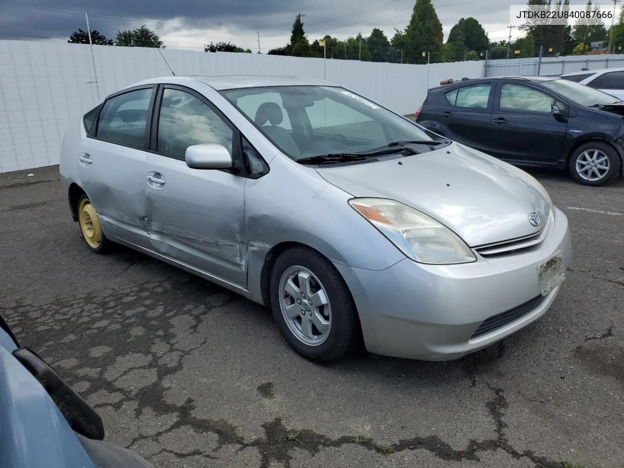 2004 Toyota Prius VIN: JTDKB22U840087666 Lot: 71316574