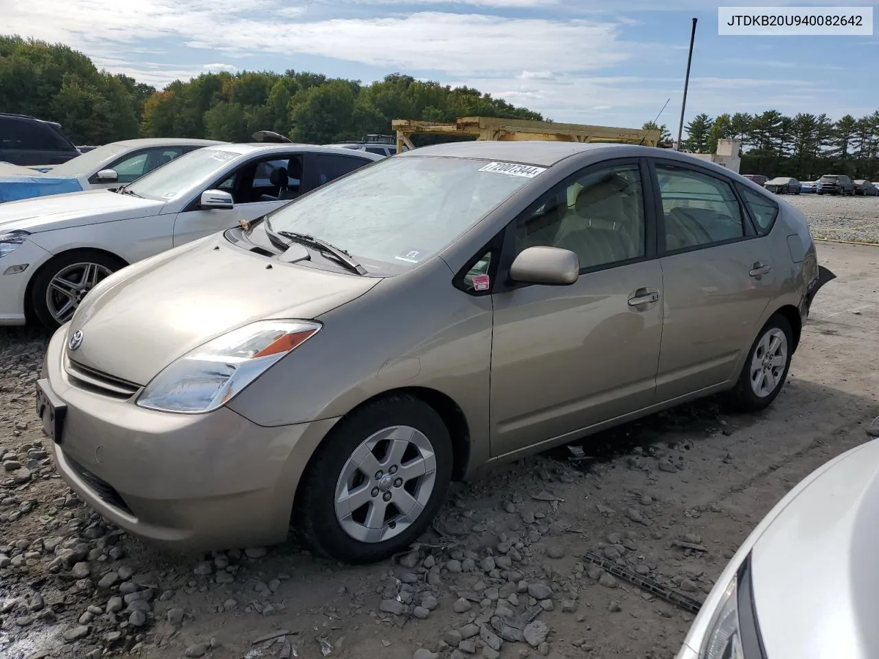 2004 Toyota Prius VIN: JTDKB20U940082642 Lot: 72007344