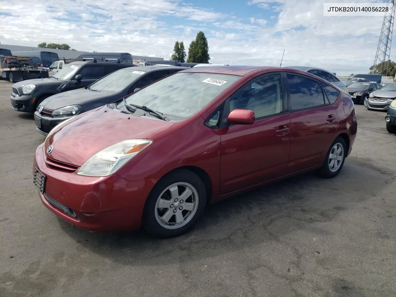 2004 Toyota Prius VIN: JTDKB20U140056228 Lot: 72396464