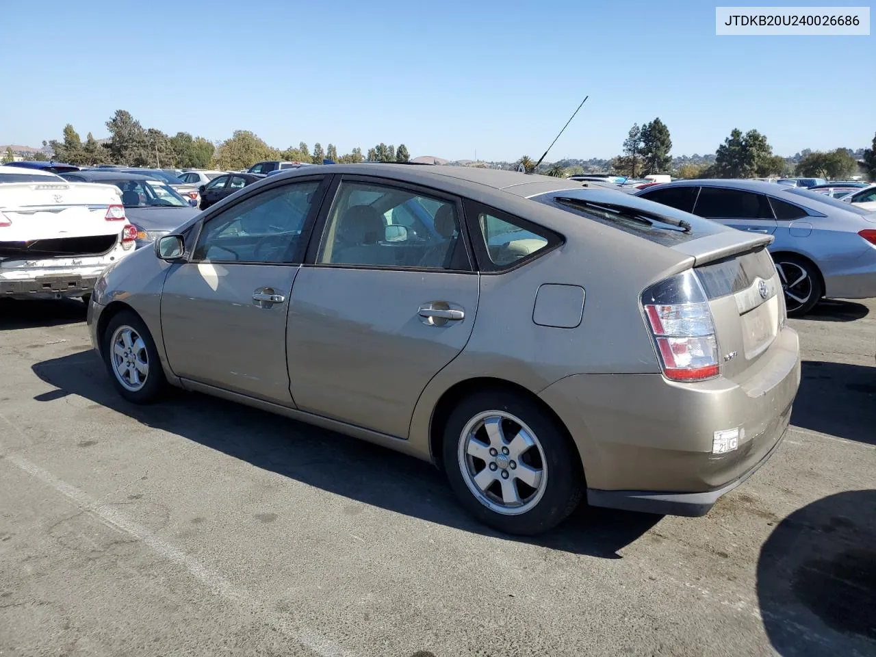 2004 Toyota Prius VIN: JTDKB20U240026686 Lot: 73354284