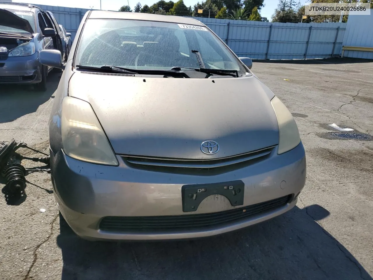 2004 Toyota Prius VIN: JTDKB20U240026686 Lot: 73354284