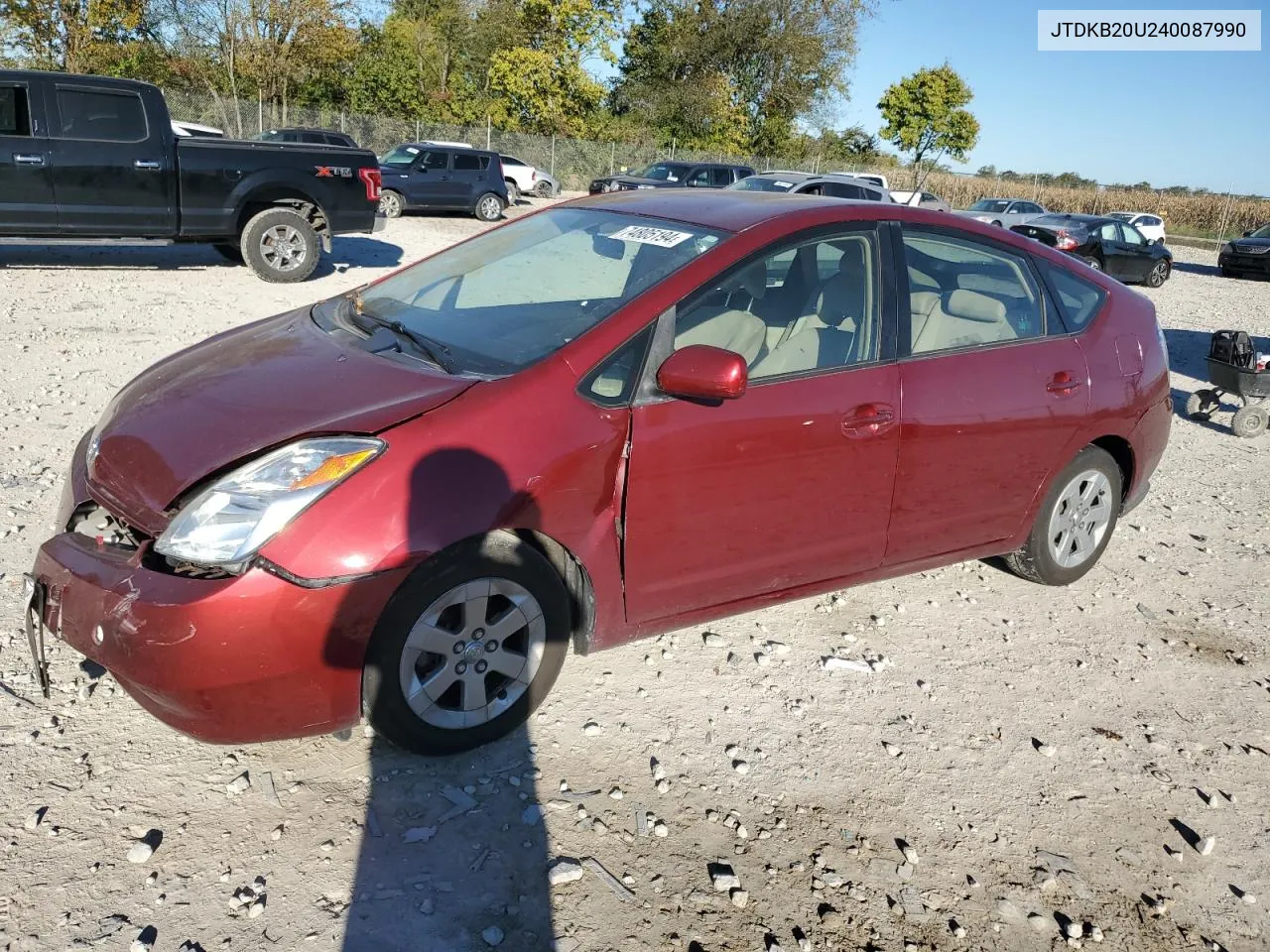 2004 Toyota Prius VIN: JTDKB20U240087990 Lot: 74805194