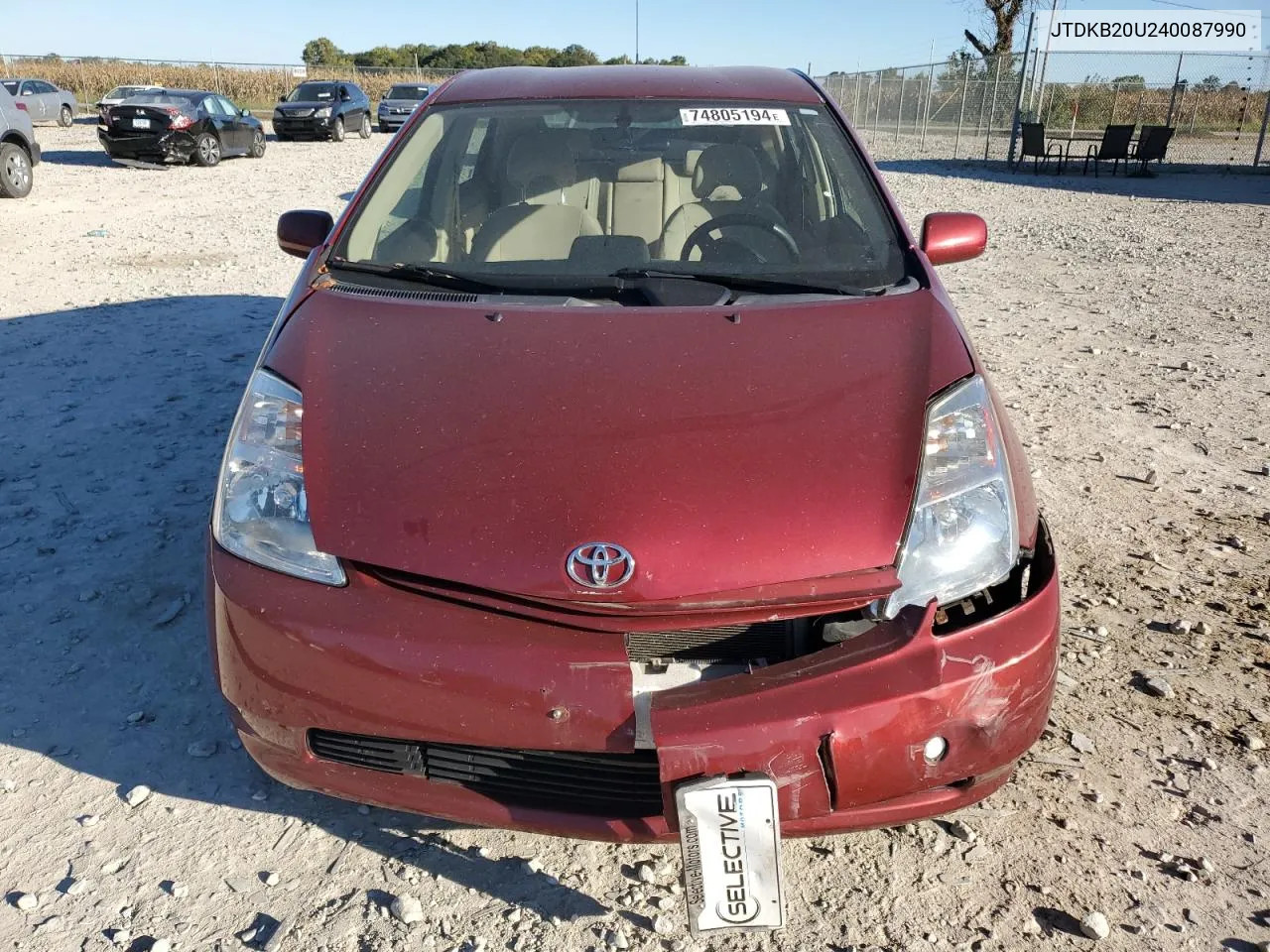 2004 Toyota Prius VIN: JTDKB20U240087990 Lot: 74805194